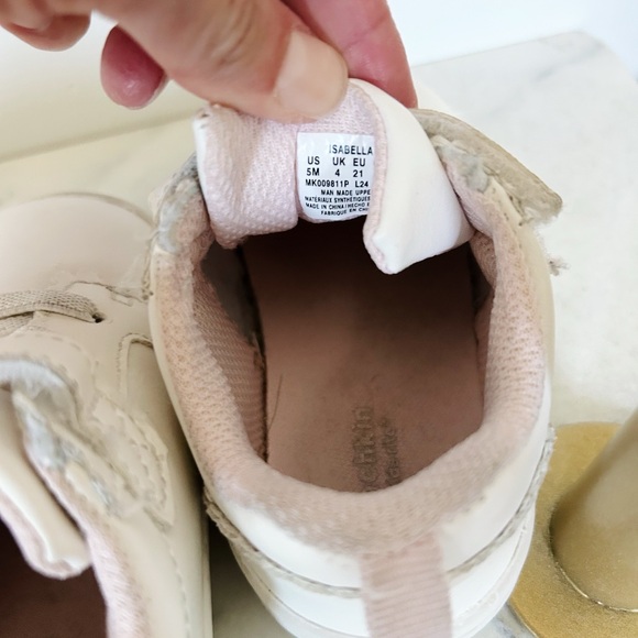 Munchkin by Stride Rite White Floral Embroidered Isabella Toddler Sneakers - 5 - Picture 5 of 5